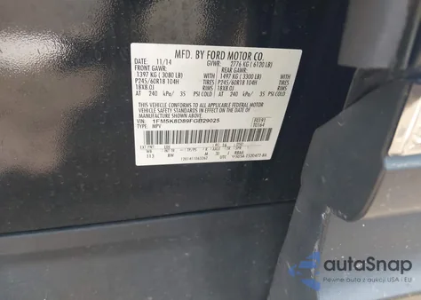 2015 Ford Explorer Xlt from USA, damaged, VIN 1FM5K8D89FGB29025